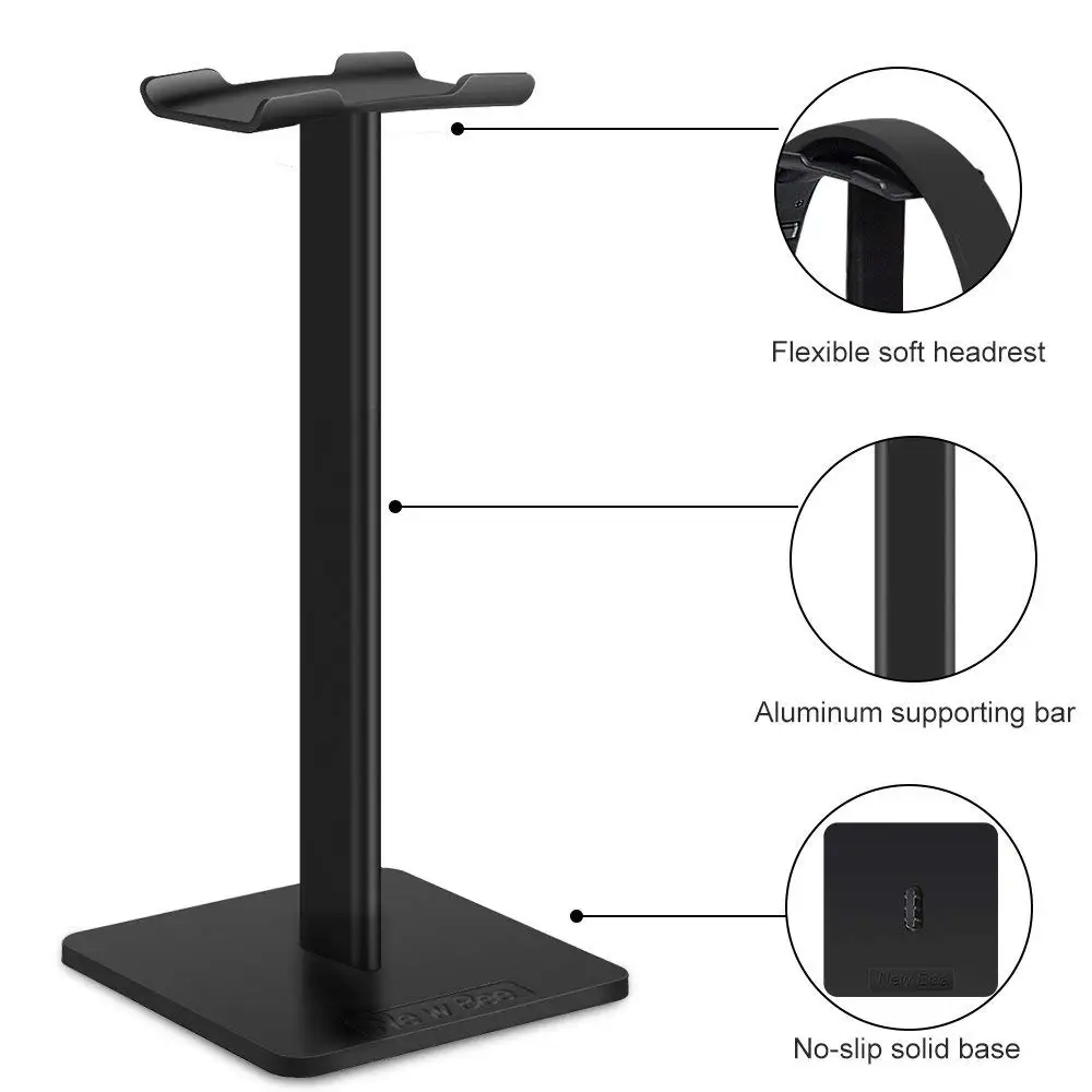 Headphone Stand Headset Holder Aluminum Supporting Bar Flexible Headrest ABS Solid Base for Bose QC15 QC25 QC35 700 Headphones