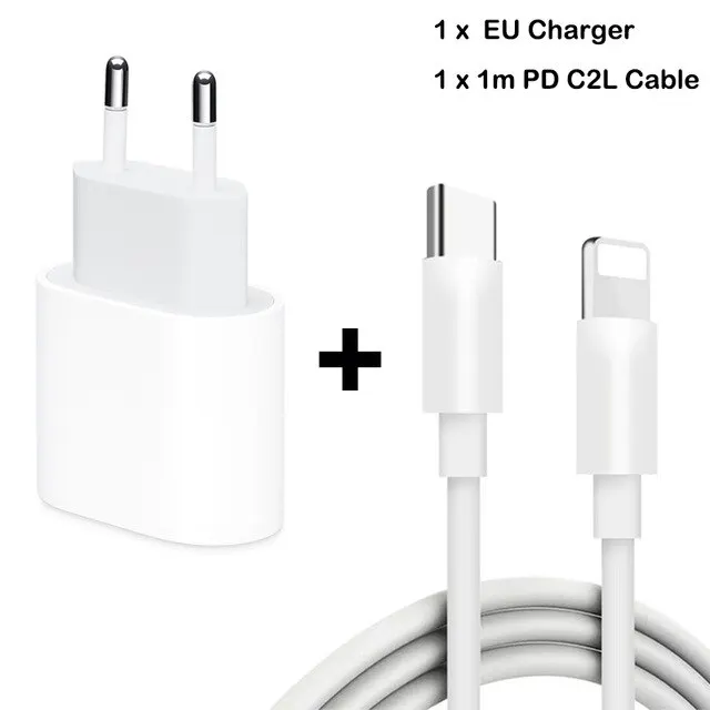 18 Вт PD usb type C зарядное устройство адаптер для iPhone 7 8 11 Pro XR X Xs Max Быстрая зарядка для samsung huawei Xiaomi QC3.0 Быстрая зарядка - Цвет: EU n Cable