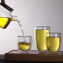 Двухслойная стеклянная чайная чашка+ бамбуковая крышка, прозрачное стекло для кофе, чая, молока, изоляционная кружка, боросиликатная стеклянная чашка, посуда для напитков