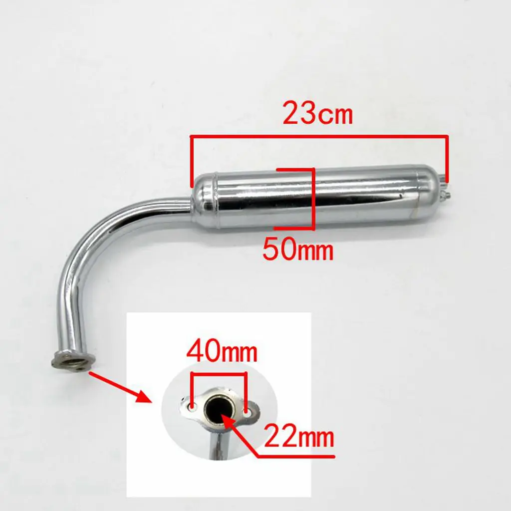 Exhaust Muffler Pipe 2 Stroke Motorized Push Bike 48/66/70/80cc Engine