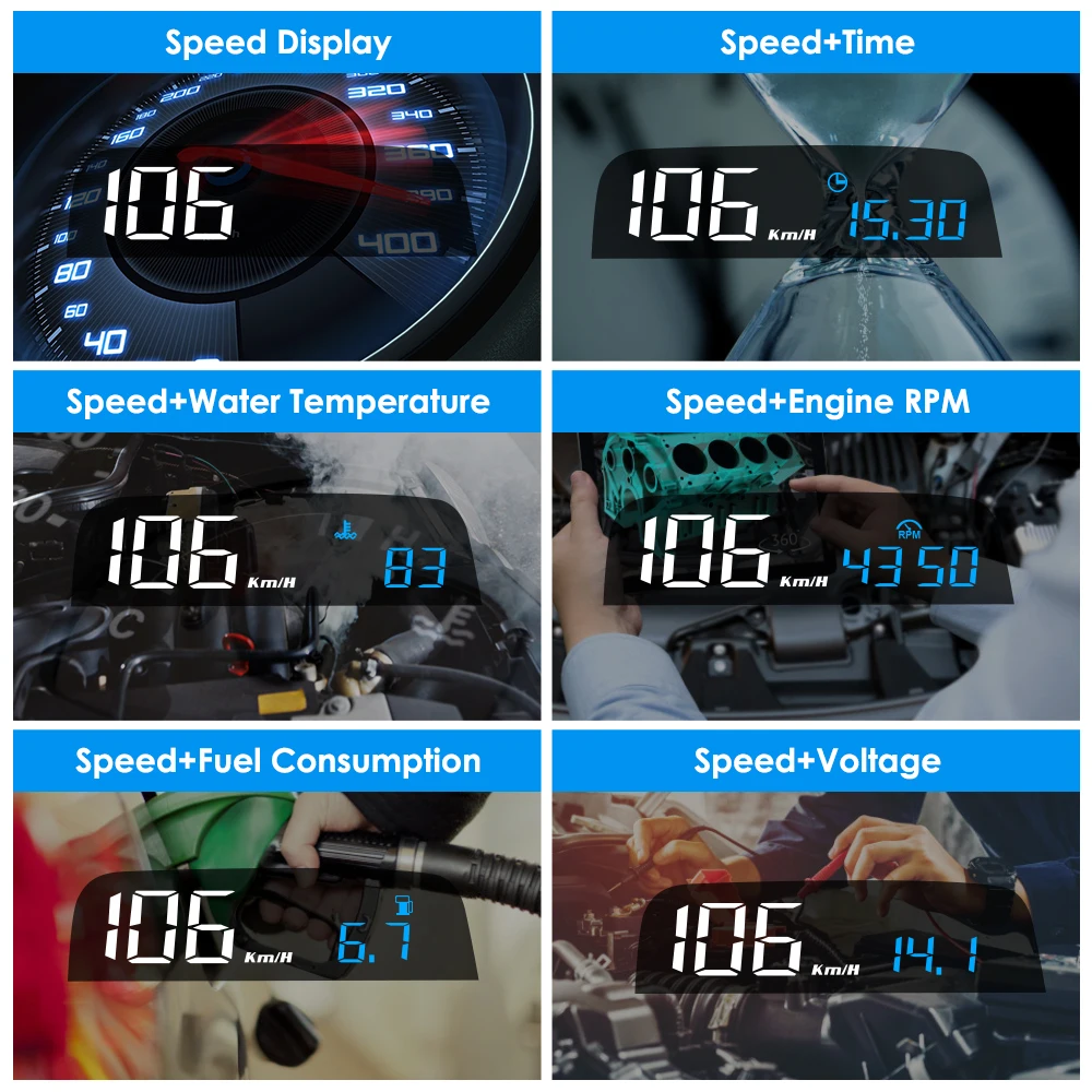 Автомобильное Зеркало HUD, дисплей HUD, авто HUD OBD2, проектор скорости автомобиля, измеритель скорости, автомобильный детектор KMH KPM, Интеллектуальное энергосбережение