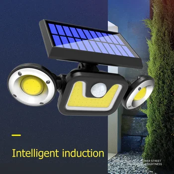 

3 Heads 83 COB LED Solar Wall Light Multi-functional Waterproof Night Light Garden Yard Path Rotation Motion Sensor Lamp