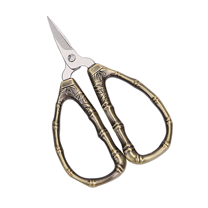 

Vintage Scissors Bamboo Stainless Steel Scissors Sewing Scissors Needlework Fabric Cutting Tool Embroidery Thread Vintage Zakka
