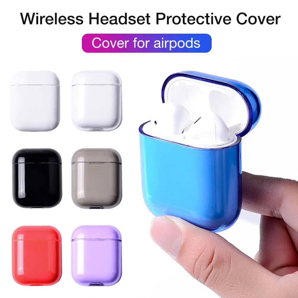 Защитный чехол для Airpods 1/2 беспроводной зарядки Bluetooth гарнитуры 6 цветов Жесткий