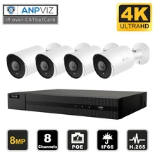Anpviz 8CH H.265+ NVR 8MP ИК наружная/Внутренняя безопасность POE ip-камера система видеонаблюдения Комплект ip-камера видеонаблюдения NVR комплект