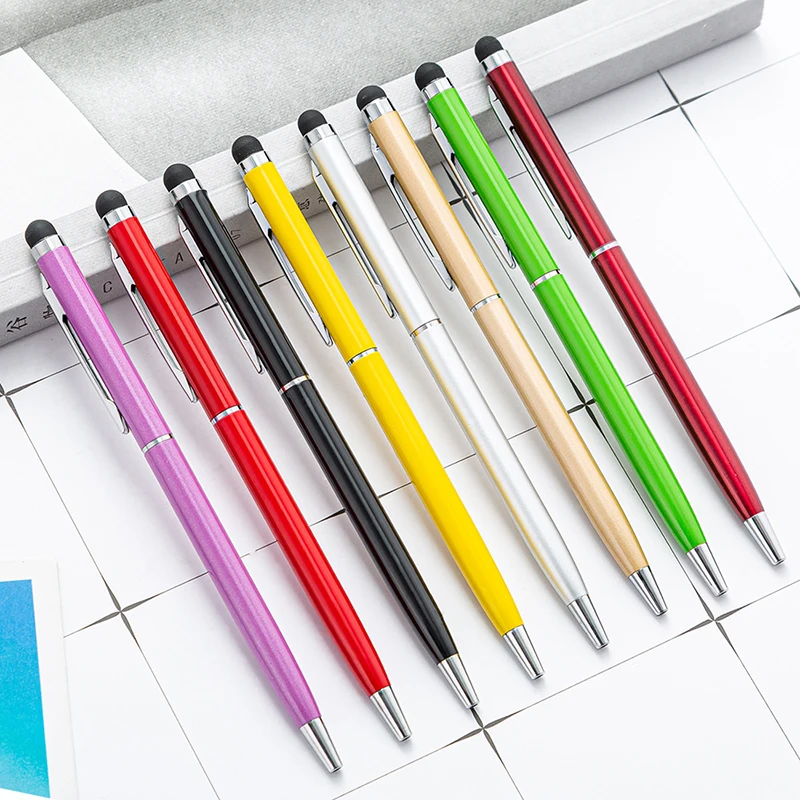 50pcs Metal Capacitance Pen Aluminum Rod Touch Screen Head Mobile Phone Touch Pen Ball Point Pen Touch Gift Pen Wholesale simple dual use touch screen pen resistance capacitance pen touch screen pen mobile phone touch screen pen touch metal pen