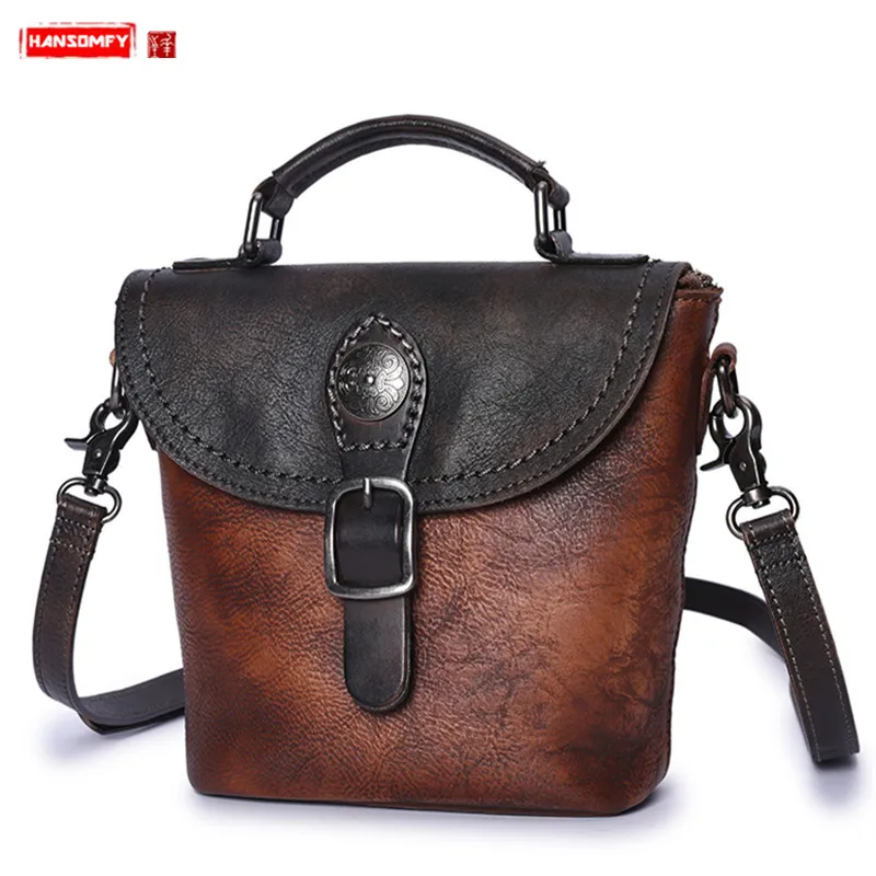 2020 Nieuwe Vintage Leather Handtas Literaire Vrouwelijke Kleine Emmer Zak Originele Handgemaakte Lederen Schouder Messenger Arts Zakken 2020 Nieuwe Vintage Leather Handtas Literaire Vrouwelijke Kleine Emmer Zak Originele Handgemaakte Lederen Schouder Messenger Arts Zakken