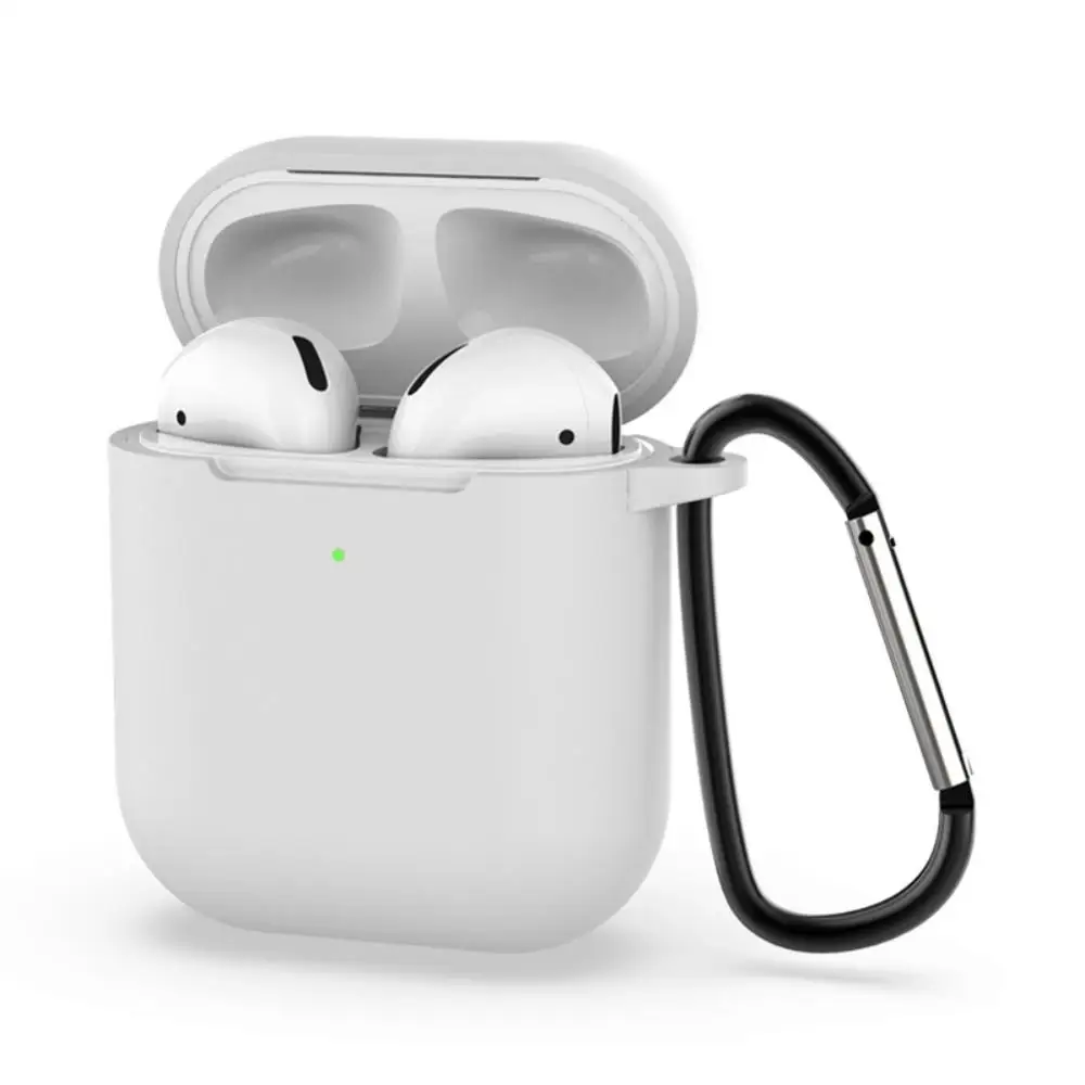 1 Горячий защитный чехол для наушников airpods 2-го Поколения Портативный Силиконовый чехол протектор для наушников с карабином - Цвет: 1