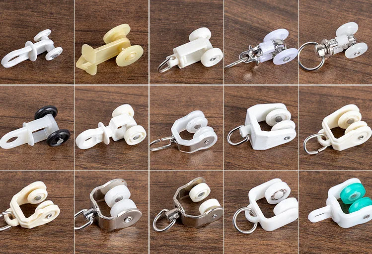 Description Picture 2 of item20Pcs/lot Curtain Track Plastic Pulley Straight Rail Curved Guide Roller Shower Curtain Track Hanging Wheel Hardware Accessories