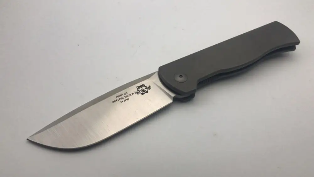 В PUPY PIGGY индивидуальный интегральный выпуск титановый M390 стальной атласный компактный складной нож для кемпинга