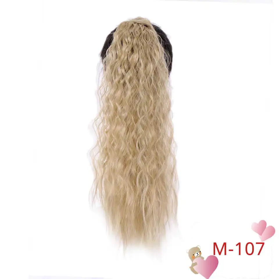 MEIFAN, длинные афро кудрявые конский хвост, высокотемпературное волокно, синтетические волосы на липучке, накладные волосы - Цвет: 107