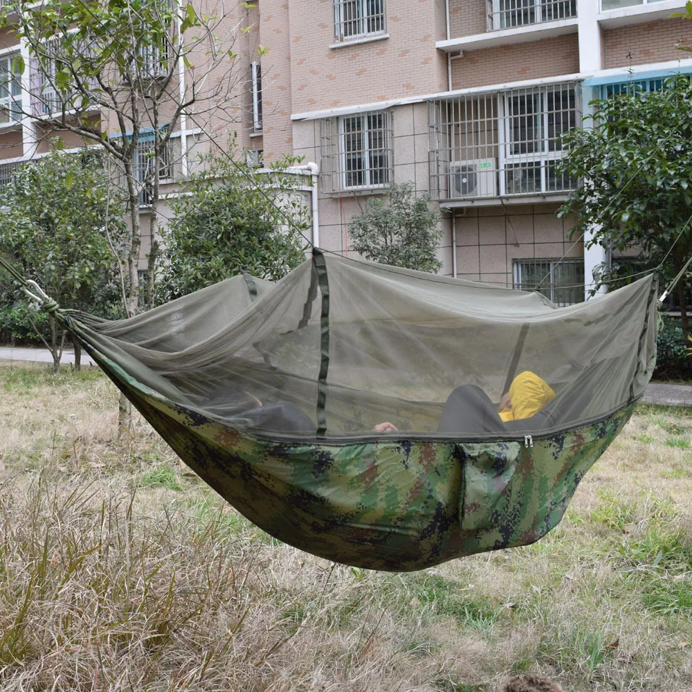 

Supply New Style Mosquito Net Hammock Parachute Cloth Hammock Dual Purpose Hammock Intensive Nylon Hammock Camouflage
