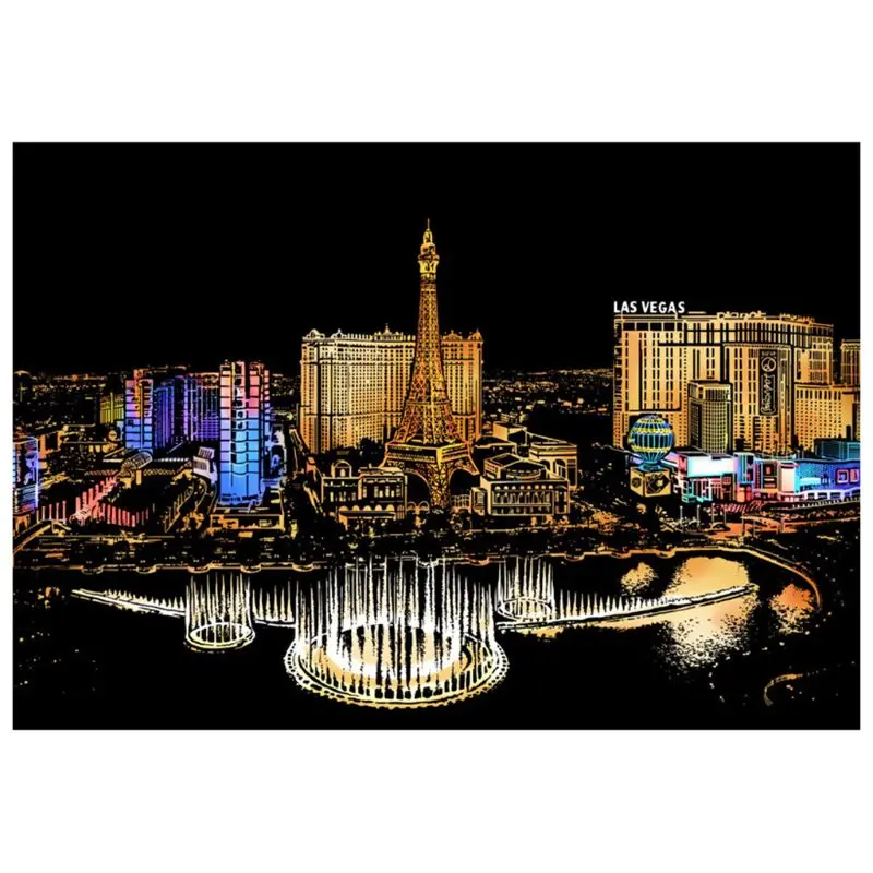 

Creative Color Postcard Scraping Night Scenes Scratching Classical Architecture City Sign Greeting Cards