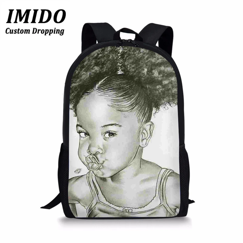 IMIDO школьные сумки для девочек-подростков, школьный ранец в африканском стиле для девочек-принцесс, рюкзаки для учеников начальной школы, детские сумки для книг, Plecak Damski - Цвет: WLL3517C