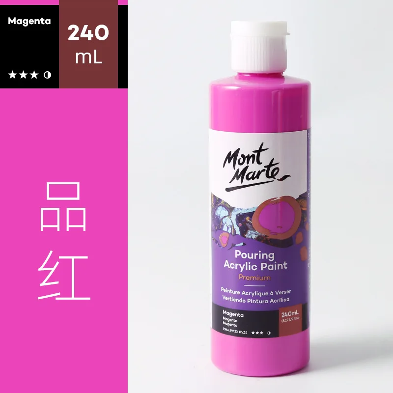 Premium Pre-mixed Acrylic Pouring Paint Set,240ml Bottles for Surfaces Stretched Canvas, Wood, MDF and Air Drying Clay