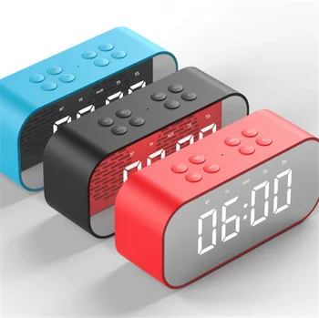 

Portable Creative Mirror Wireless Bluetooth Speaker Built-in Mic Call function Rich Bass Multifunctional alarm clock Radio