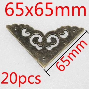 

20PCS 65x65mm Filigree Triangle Cloud Wraps Cabochon Ancient Bronze Tone Scrapbooking Corner Flatback Metal Embellishments