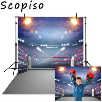 

Scopiso Boxing Stadium Competition Audience Party Decoration Photography Backdrop Background Photo Studio Prop
