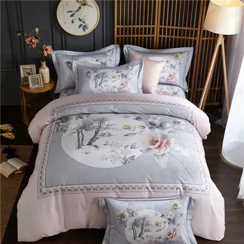 

100%Cotton King size Queen Bedding Set Duvet Cover Bed sheet Fitted sheet Bed set Pillowcases ropa de cama parure de lit