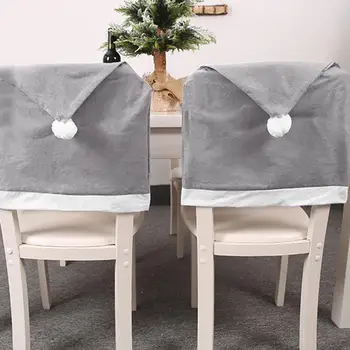 

Christmas Santa Claus Hat Chair Back Cover Chair Seat Covers New Year Decor