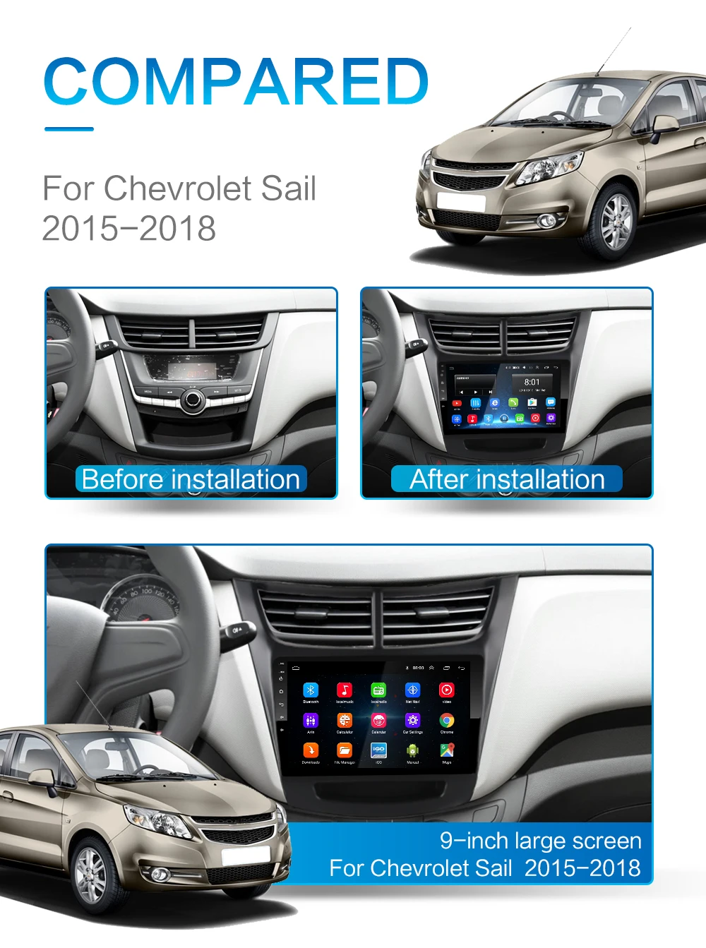 2G+ 32G DSP 2 din Android 8,1 4G чистая Автомобильная радио мультимедиа видео плеер для Chevrolet Sail рамка адаптера