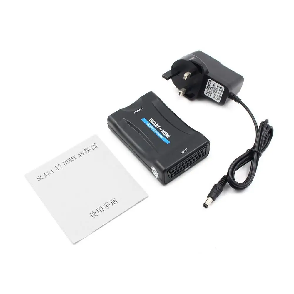 UK Plug Onleny 1080P Scart в HDMI конвертер аудио-видео адаптер для HD ТВ Sky Box STB для смартфона HD tv DVD K5 США ЕС Великобритания разъем AU - Цвет: UK Plug