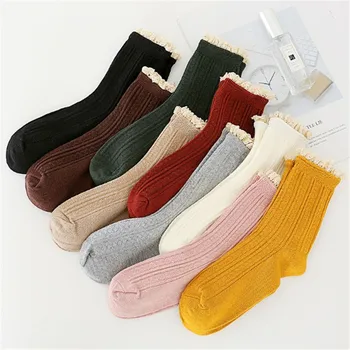 

College Style Cotton Socks Small Lace Socks College Cotton Women's Spring And Autumn