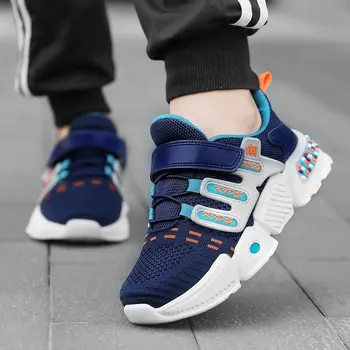 

New Trend Children Trainers Boy Dark blue Casual Boys Children Shoes Breathable Flats Kids Sneakers Rubber Big Boy Running Shoes