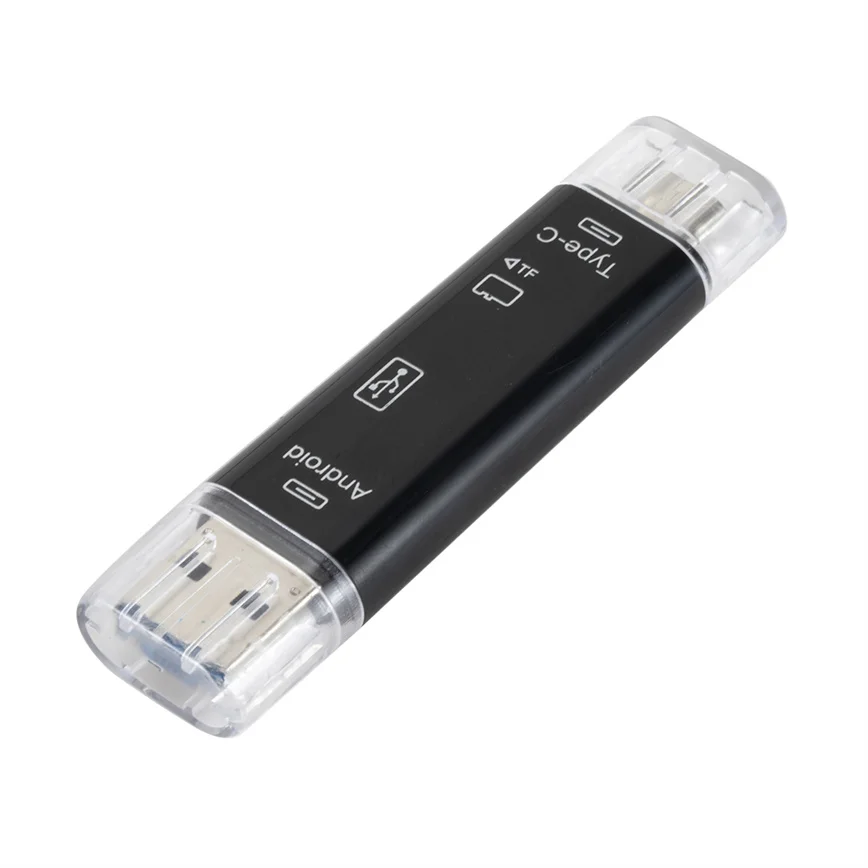 Grwibeou Type C & Micro USB & USB 3 In 1 High-speed Universal OTG TF Card Reader for Android Phone Computer Extension Headers card reader