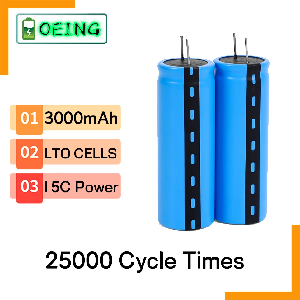 NEWEST 2.4V 3000mAh LTO 23680 Lithium Titanate Cell 15C Power Rechargeable Low Temperature Battery Cells 25000 Cycle Times | Электроника