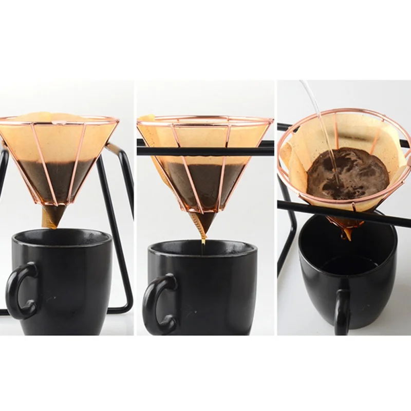

Stainless Steel Coffee Filter Reusable Household Metal Coffee Filter Portable Kitchen Supplies