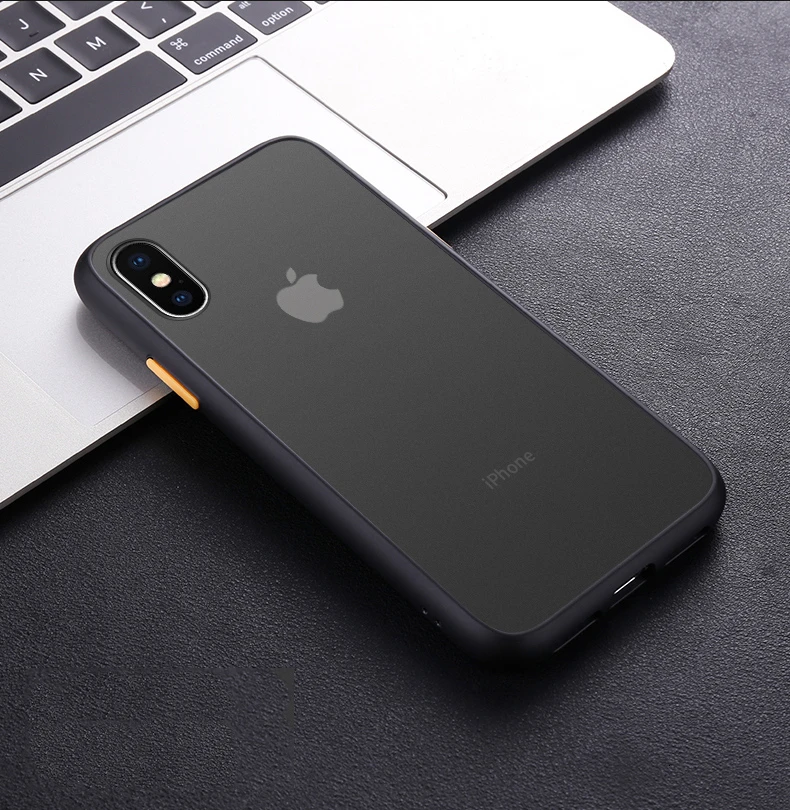 Роскошный противоударный чехол для iPhone XR X XS Max силиконовый полупрозрачный матовый чехол для телефона для iPhone 11 Pro Max 7 8 Plus чехол s Fundas - Цвет: black