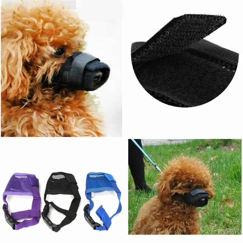 

Training Small Large S-XL Dog Muzzle Anti Stop Bite Barking Chewing Mesh Mask
