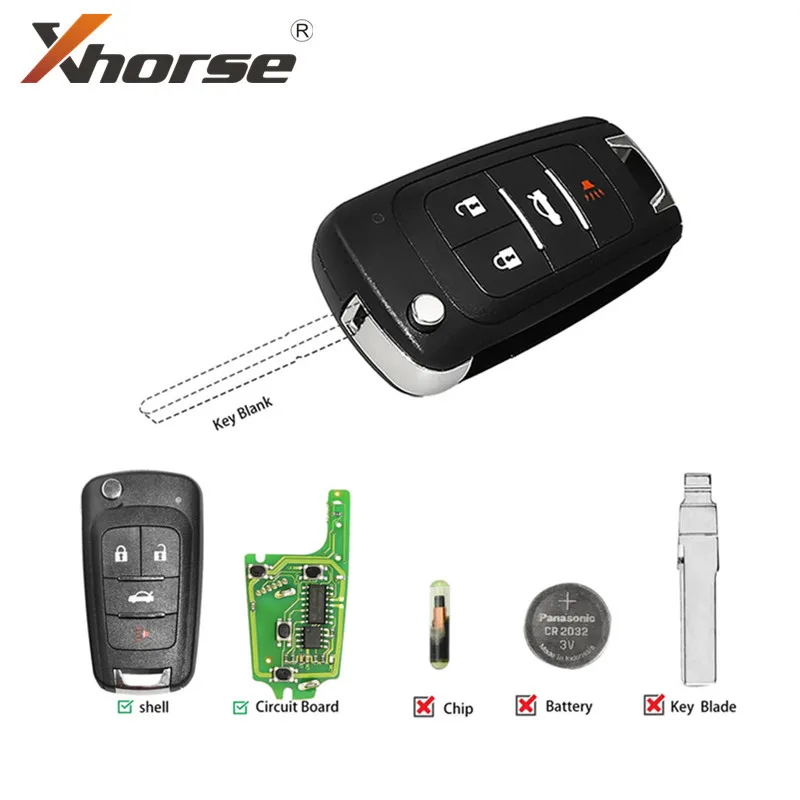 Xhorse VVDI2 XKBU01EN проводной пульт дистанционного управления брелок для Buick 4 кнопки пульты английская версия 5