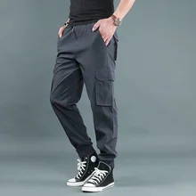 

2021 Summer New Style Men's Pants Cool Ice Silk Overalls Stretchy Quick-Drying Breathable Hip-Hop Casual Pants штаны мужские