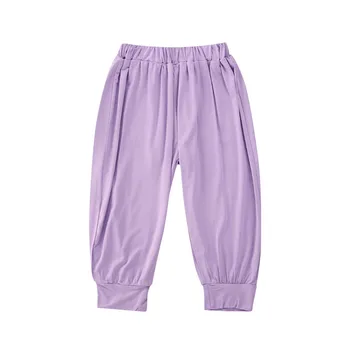 

Baby Girl Plain Solid Casual Loose Harem Pants 1-6Y Kids Children Spring Autumn Casual Cotton Ankle Length High Waist Trousers