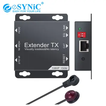 

eSYNiC 1080P HD HDMI Extender with IR Remote Control HDMI Signal to 150m Support HDMI 1.3b HDCP Compatible with IEEE-568A/568B
