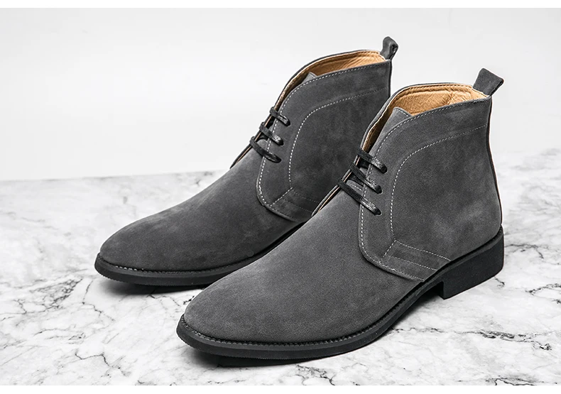 Mayba Jugend High-Top-Sneakers runde Zehen verschleiß feste britische Mode Stiefeletten Größe 38-48 – Detail 13