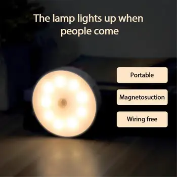 

New 9LED Night Lamp With Motion Sensor Warm/White Night Lights For Home As Children's Night Light For Kitchen/ Cabinet/ Wardrobe