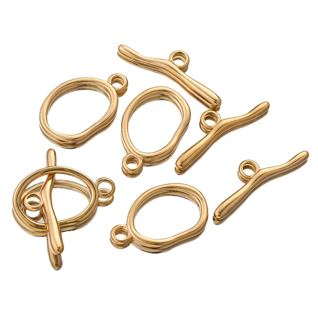 4 Sets Gold Stainless Steel Toggle Oval Clasps Connectors for Bracelet  Necklace Chunky OT Clasp DIY