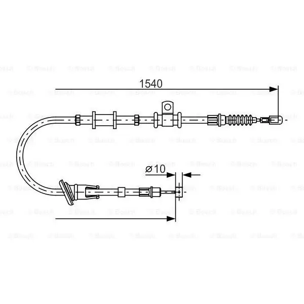Трос ручника правый L 1540/1400\ Mitsubishi Spacestar all 05.02