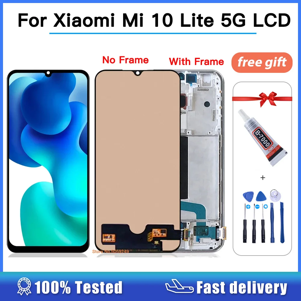 

TFT 100% Tested LCD for Xiaomi Mi 10 Lite 5G M2002J9G LCD Display 10 Touch Screen Assembly Replacement For MI10 Lite 5G Display