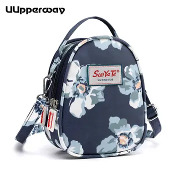 

Ladies Small Day Clutch Bag 2019 Floral Printing Nylon Crossbody Bag For women Three Zippers Purses Phone Bag Mini Shoulder Bags
