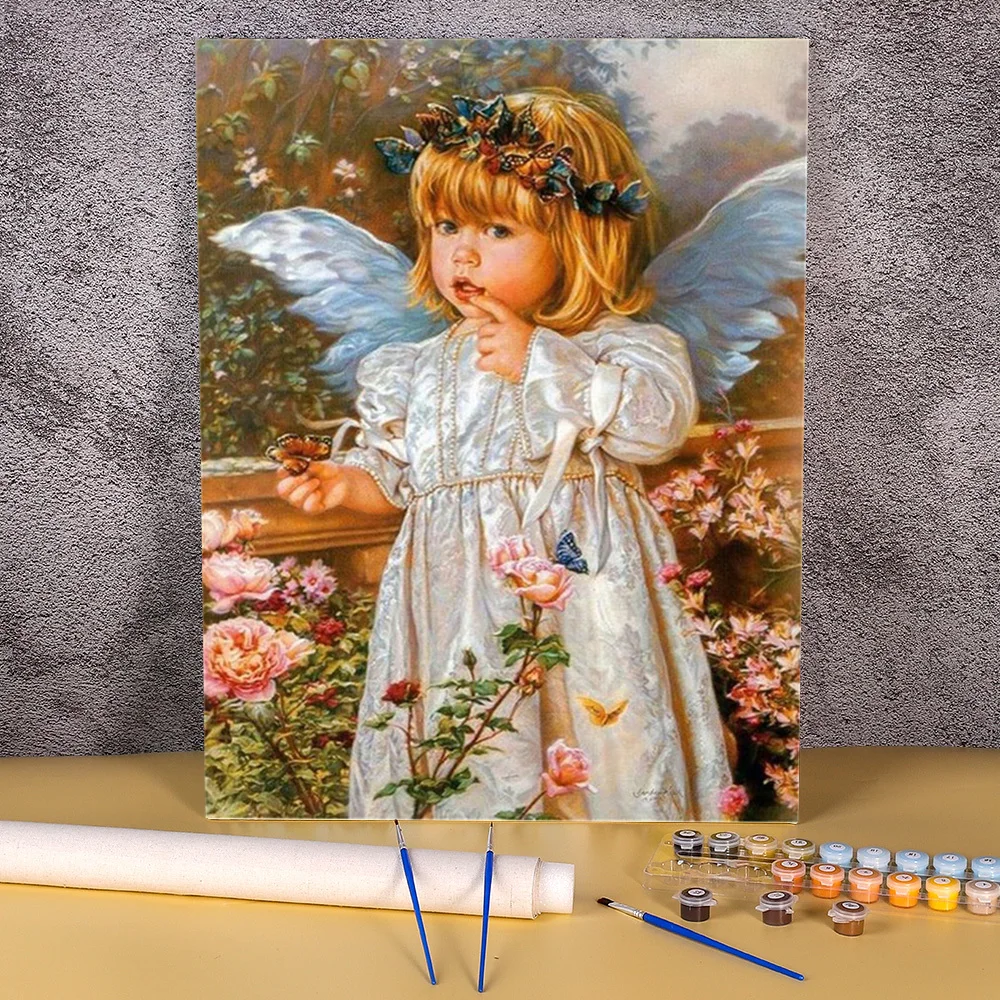 Angel Religion Coloring By Numbers Painting Kit Acrylic Paints 40*50