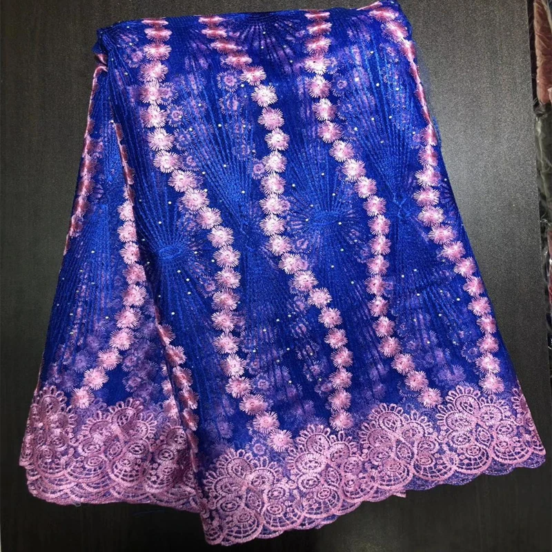 

French Tulle Lace Fabric Flower with Beads High Quality 2019 African Lace Fabric Embroidered Nigerian Lace Fabric for Wedding