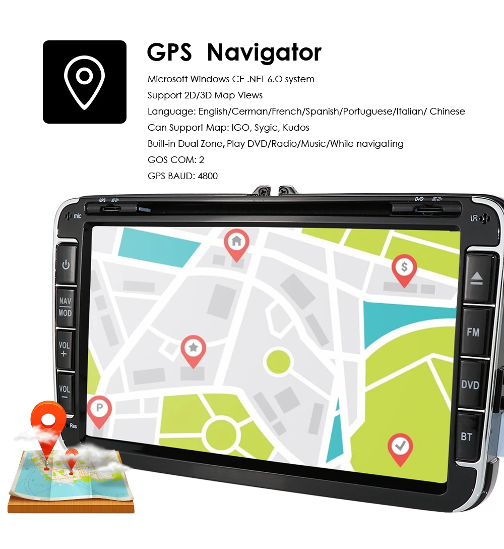 Discount Car DVD GPS Stereo For V W/Golf/Tiguan/Skoda/Fabia/Rapid/Seat/Leon/Altea/Skoda multimedia RDS DVR SWC RearCamera MirrorLink DAB+ 7