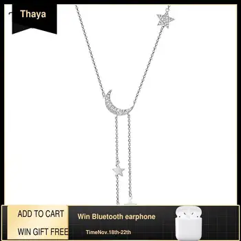 

Thaya Original StarMoon 925 Sterling Silver Star Necklace Clavicle Chain Necklace Chain Fine Jewelry For Female Fashion Gift