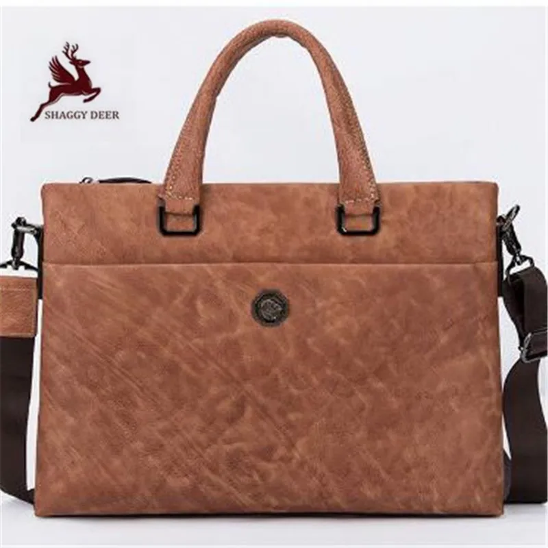 

New cowhide trend computer European style briefcases large capacity business trip horizontal shoulder bags