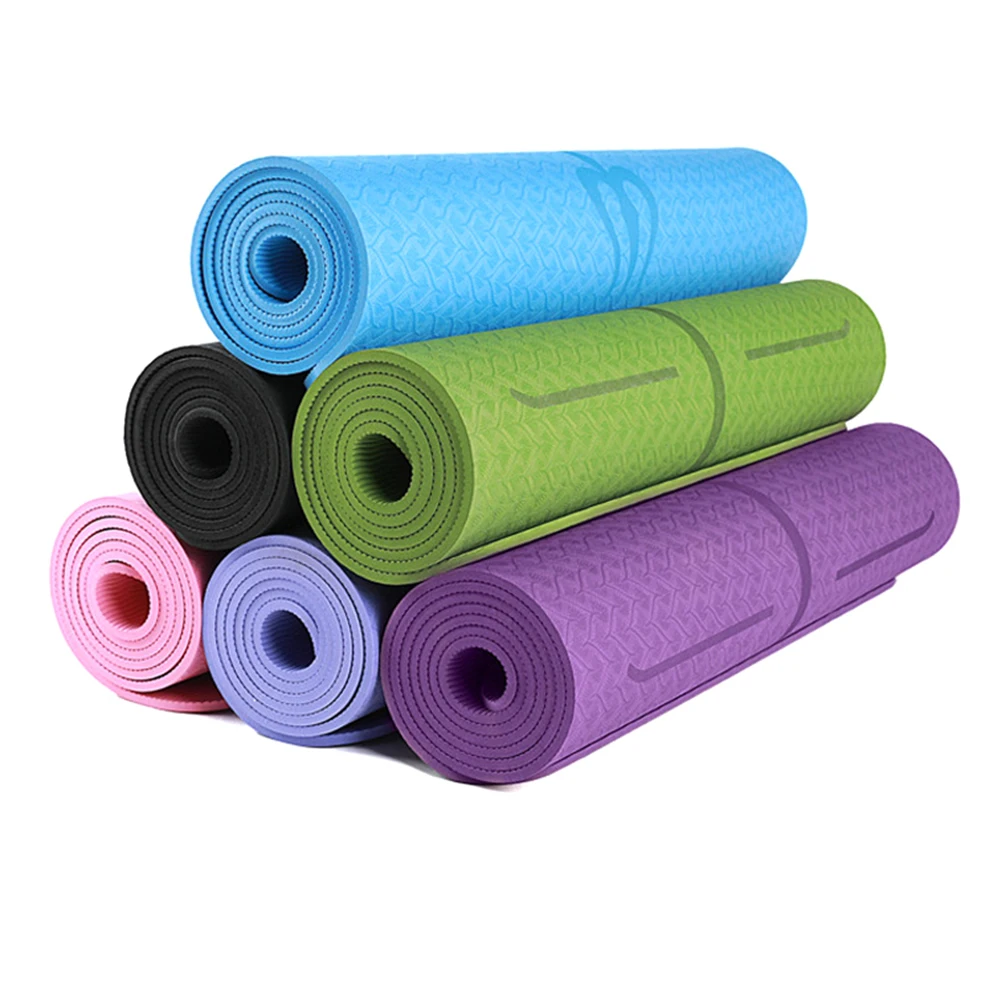 

TPE Yoga Mat with Position Line Non Slip Exercise Mat High Density For Beginner Fitness Gymnastic Mat 183cmX61cm EDF88