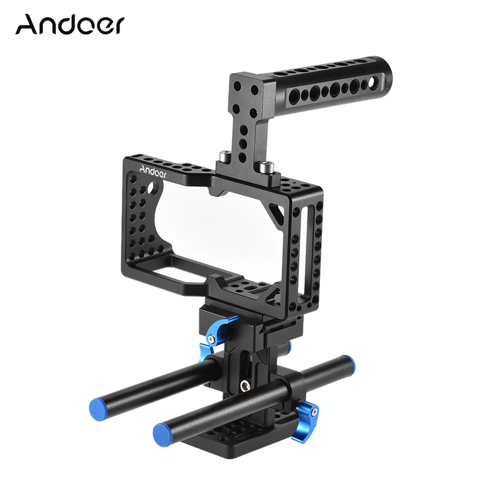 

Andoer Video Camera Cage Stabilizer Protector for BMPCC Camera to Mount Microphone Monitor Tripod LED Light Photographic